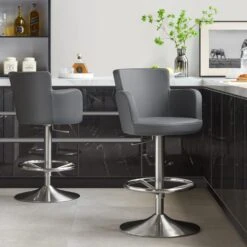 Atlantic Kunstleder Barhocker Gebürstet - Chateau