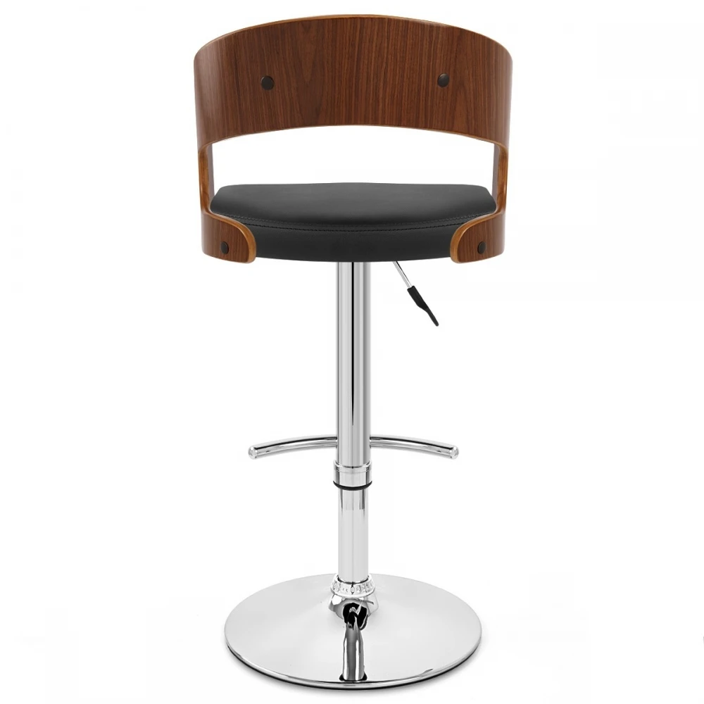 Atlantic Kunstleder Holzbarhocker Chrom Walnuss - Eve 6 Atlantic Kunstleder Holzbarhocker Chrom Walnuss - Eve – Bild 4