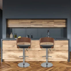 Atlantic Kunstleder Holzbarhocker Chrom Walnuss - Eve 15 Atlantic Kunstleder Holzbarhocker Chrom Walnuss - Eve -Barhocker Welt kunstleder barhocker chrom walnuss eve 6