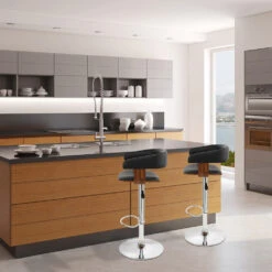 Atlantic Kunstleder Barhocker Chrom - Orlando -Barhocker Welt orlando chaise de bar bois 6