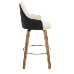 Holzbarhocker Kunstleder Stoff - Piper Walnuss -Barhocker Welt piper walnuss holzbarhocker kunstleder stoff 3